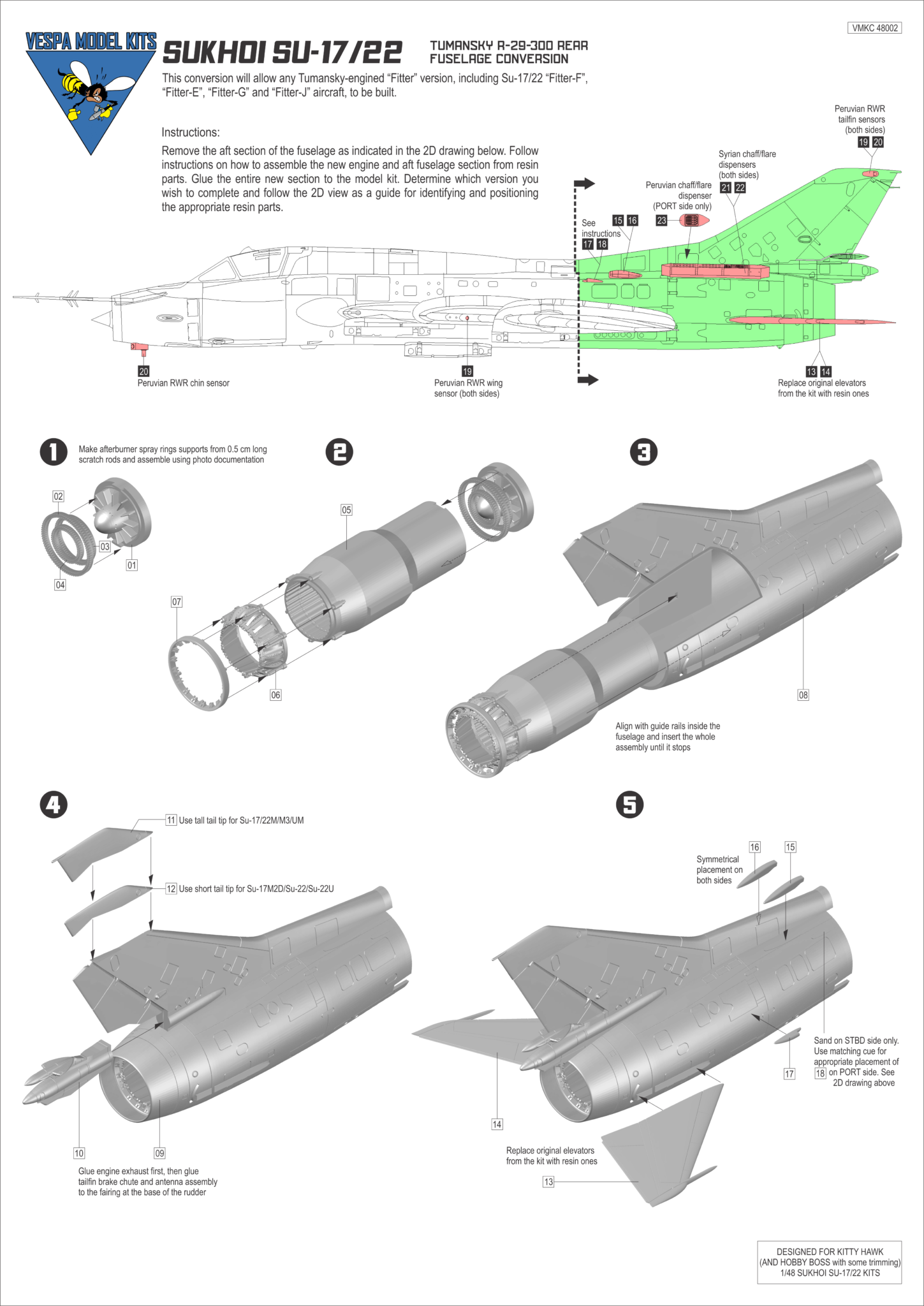 Sukhoi Su-17/22 Tumansky R-29-300 Rear Fuselage Conversion – Vespa Models