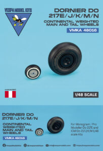 VMKA 48016 Dornier Do 217 E/J/K/M/N weighted wheels for ICM or Revell