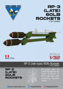 VMKP 32005 RP-3 60lb Rocket (cut fins) for Hawker Hunter