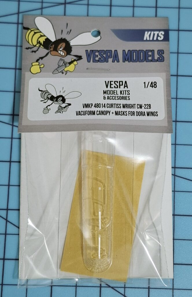 Curtiss Wright CW-22B vacuform canopy + masks for Dora Wings