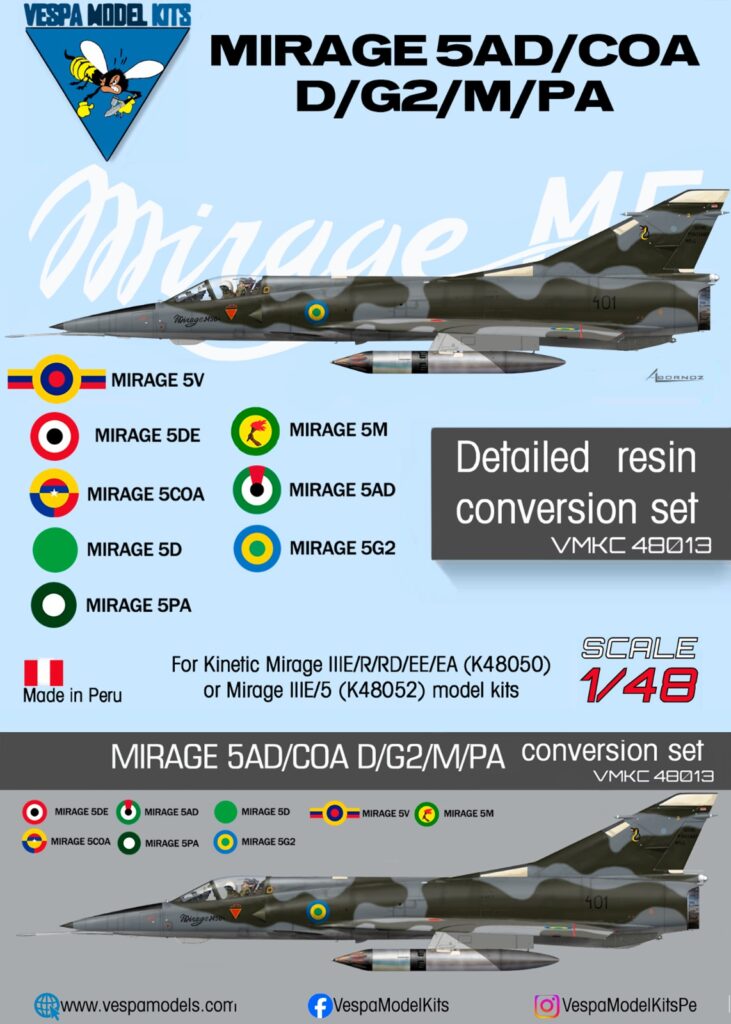 Mirage 5AD/COA/D/DE/G/M/V conversion for Kinetic