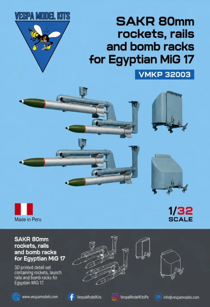 SAKR Rocket and bomb supports for Egyptian MiG 17F Fresco