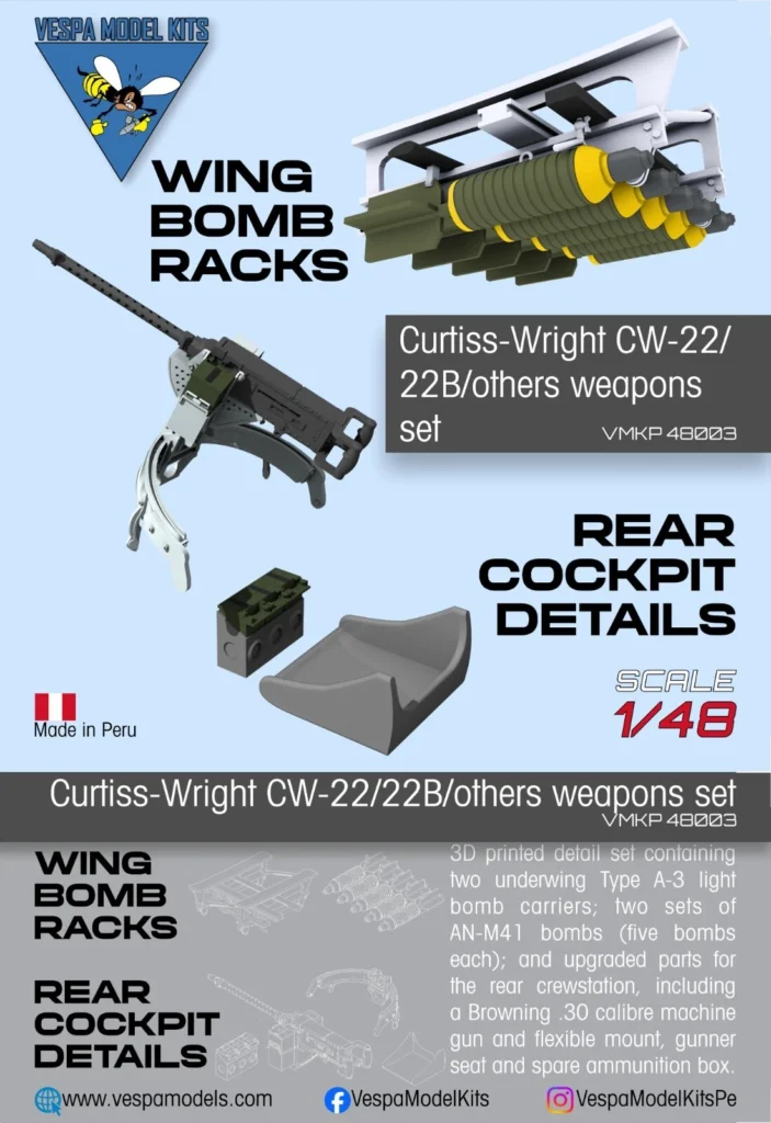 Curtiss CW-22/22B armament set for Dora Wings kits