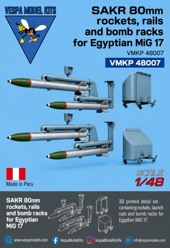 SAKR Rocket and bomb supports for Egyptian MiG 17F Fresco