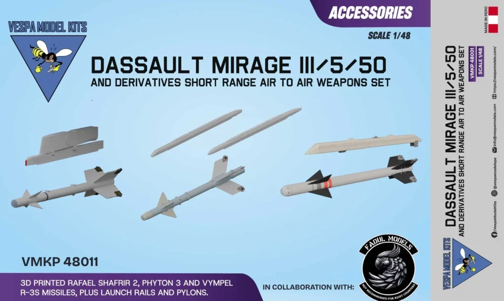 Dassault Mirage 5/50 and derivatives air to air weapons set